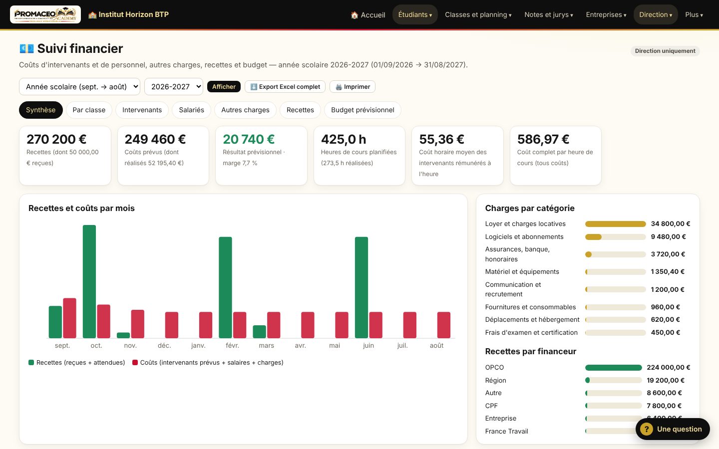 Capture d'écran : Facturez vos interventions
