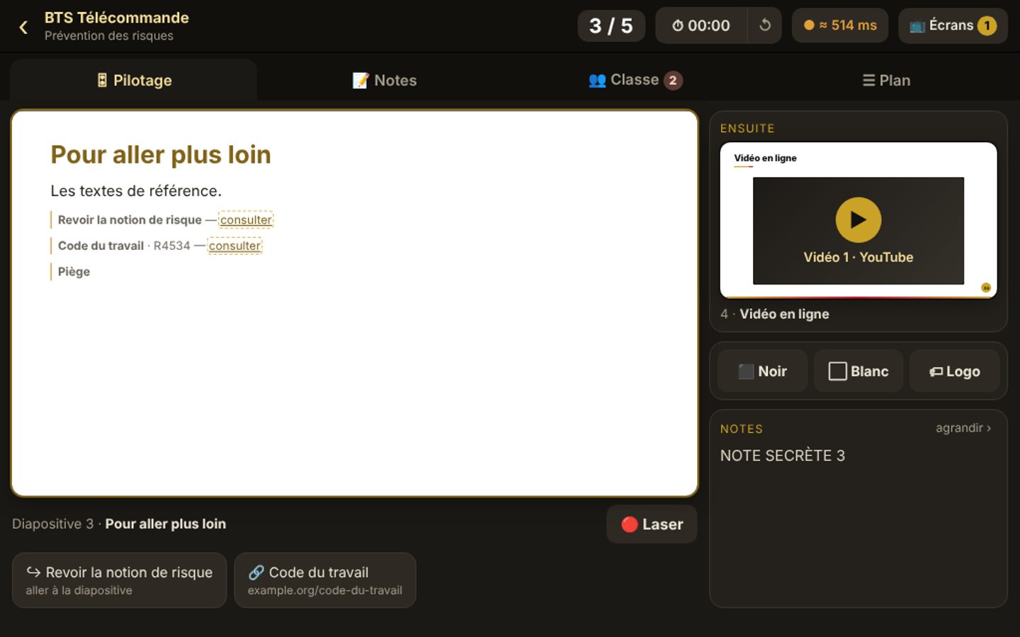 Capture d'écran : Télécommande sur tablette